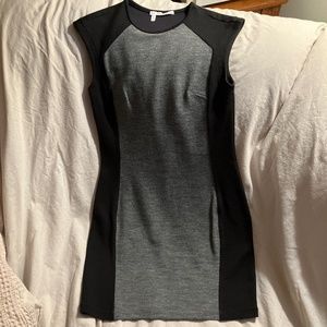 Derek Lam Grey and Black Colorblock Short Dress